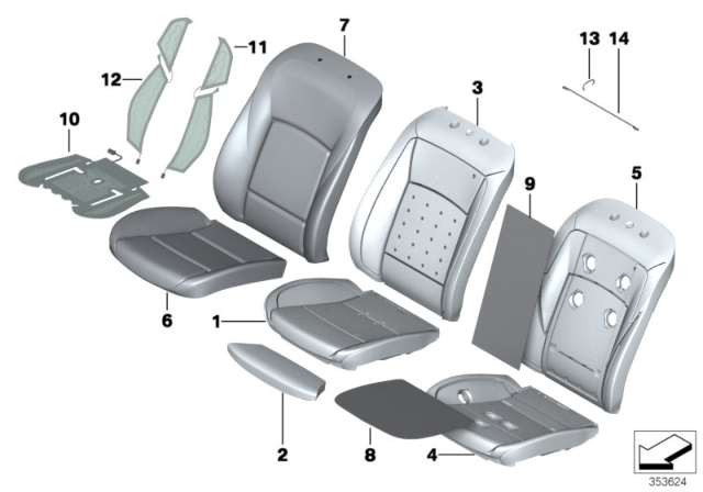 2015 BMW M5  Foam Part, Sports Seat, A/C Diagram for 52107228715
