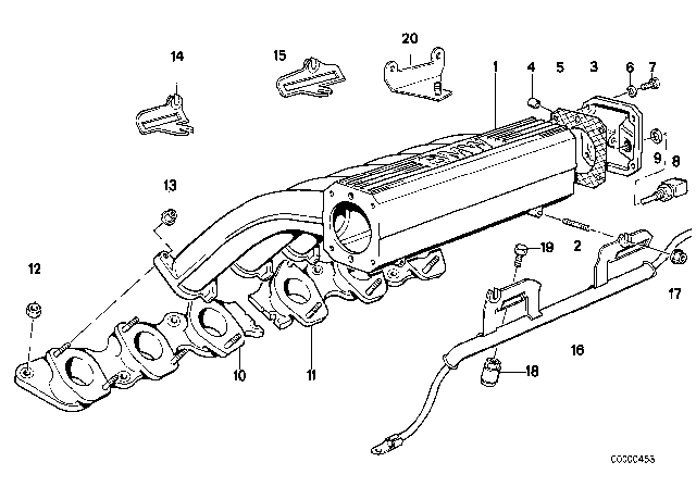 1992 BMW 850i  Gasket Asbestos Free Diagram for 11611708475