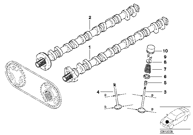 2005 BMW Z4  Outlet Camshaft Diagram for 11311435416