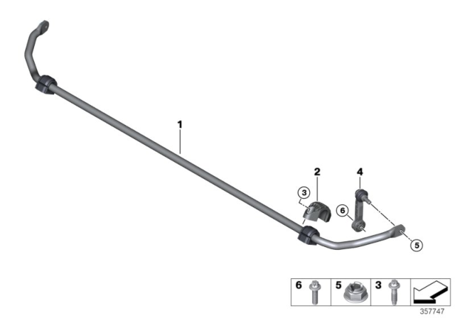 2017 BMW X1 Stabilizer Support Diagram for 33506862203