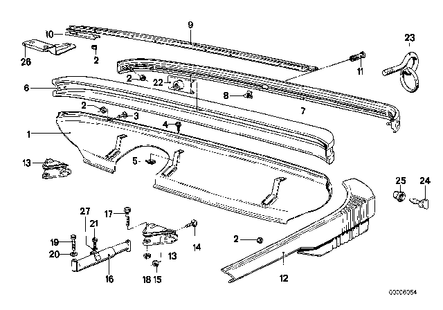 1983 BMW 733i  Bumper Diagram for 51121862939