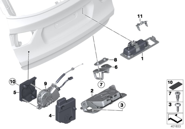 2013 BMW X3  Cover, Rear View Camera Diagram for 51247345709
