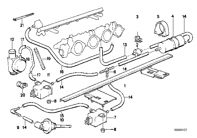 1993 BMW M5  Pipe Clip Diagram for 18307565082
