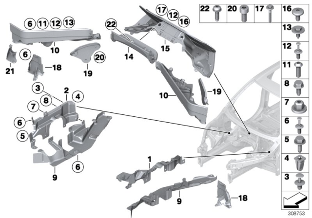 2013 BMW X6  Screw Diagram for 07129907489