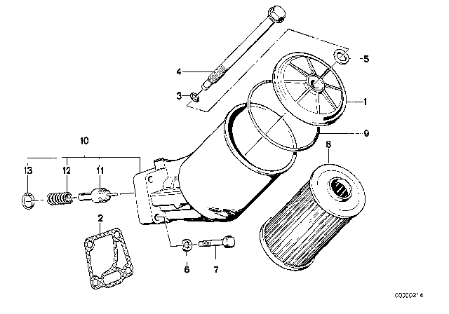 1990 BMW 735i  Control Unit Purolator Diagram for 11421713347