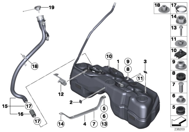 2018 BMW X4  Filler Pipe Diagram for 16117164393