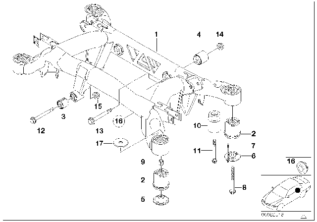 1997 BMW 740i  Roll Pin Diagram for 33311090291