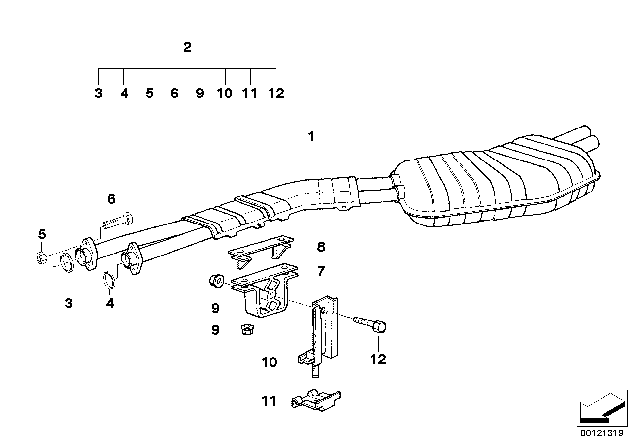 1999 BMW M3  Bracket Diagram for 18201402479