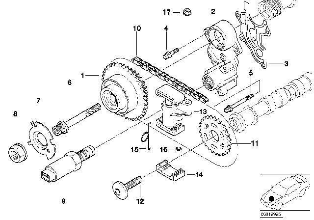 1998 BMW 740iL  Torx Bolt Diagram for 11317500349