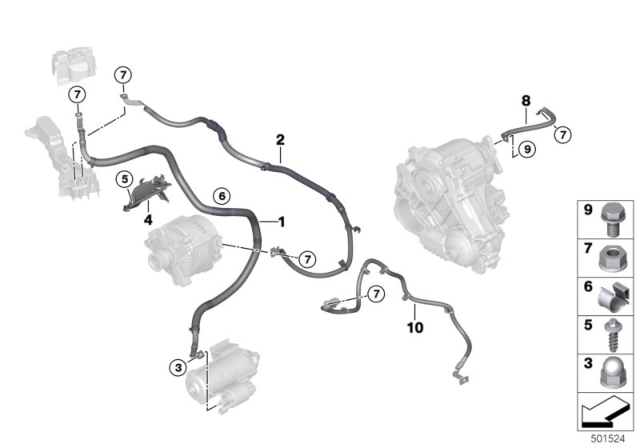 2020 BMW X4  CABLE ALTERNATOR-BASE B Diagram for 12428483816