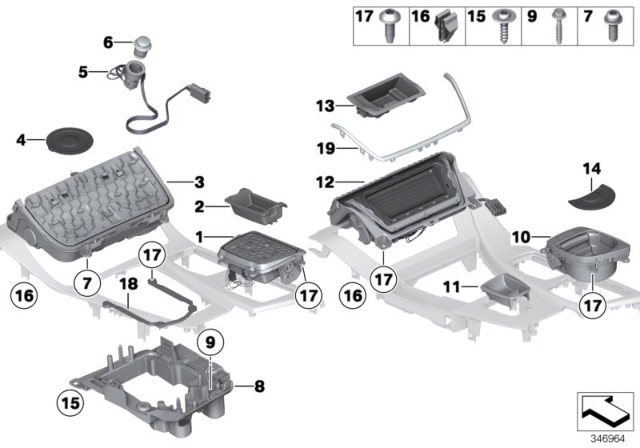 2013 BMW M5 Drink Holder Diagram for 51169241714