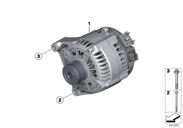 2016 BMW 428i xDrive  Alternator Diagram for 12317605478