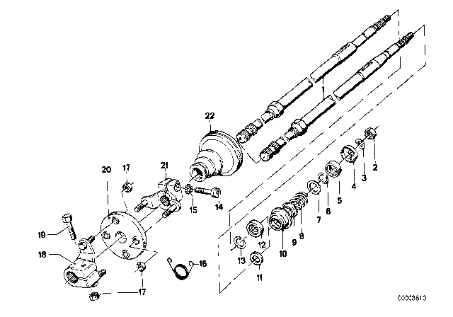1977 BMW 630CSi  Universal Joint Diagram for 32311112358