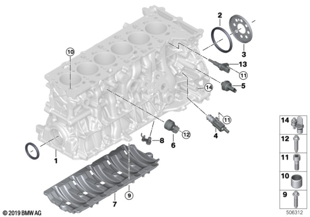 2020 BMW 740i  Bauteil Temperature Sensor Diagram for 13628661436