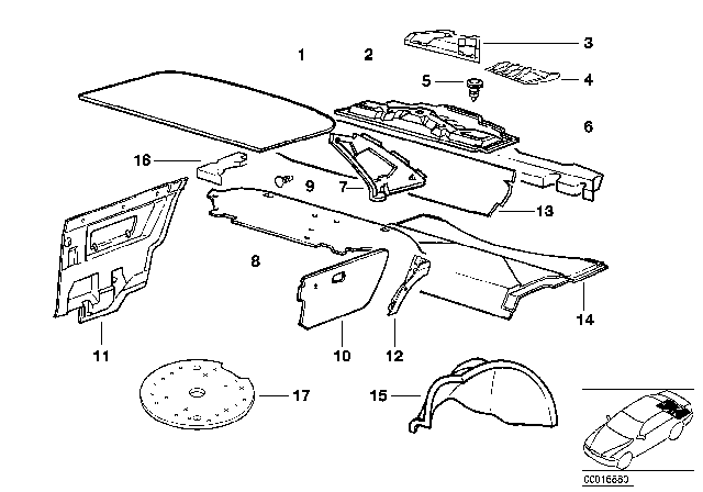 1995 BMW 320i Sound Insulating Left Diagram for 51488153929