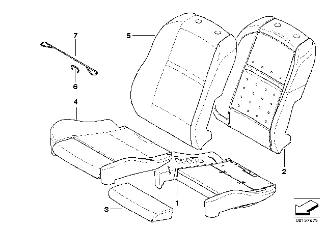 2012 BMW X6 Thigh Support Upholstery Diagram for 52107167374