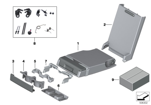 2020 BMW 540i xDrive  Insert, Cup Holder Diagram for 52207946437
