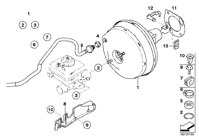 2005 BMW 530i  Power Brake Booster Diagram for 34336784972