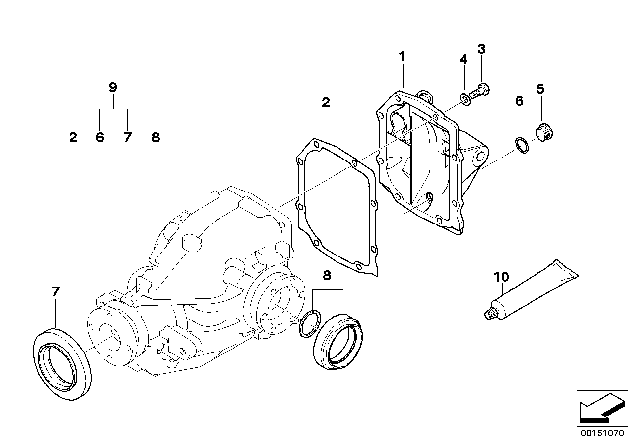 2002 BMW 320i  Transmission Cover Diagram for 33111428080