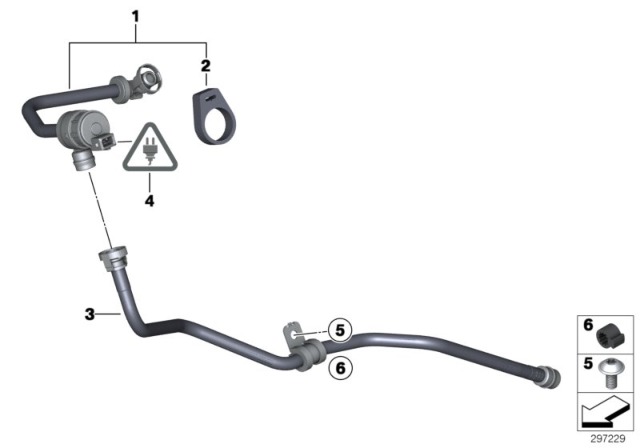 2011 BMW 740Li  Fuel Tank Ventilation Valve With Pipe Diagram for 13907618652