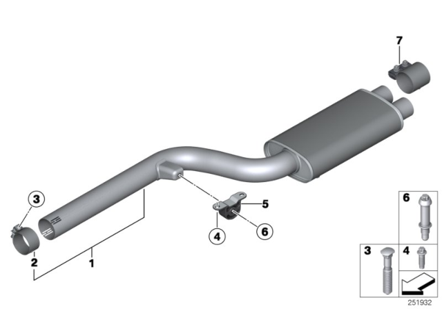 2013 BMW Z4  Front Silencer Diagram for 18307647053