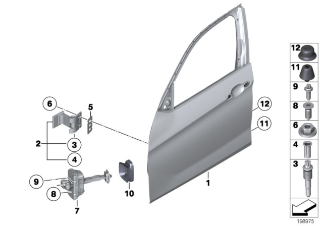 2013 BMW X1 Front Door Brake Gasket Diagram for 51212990731