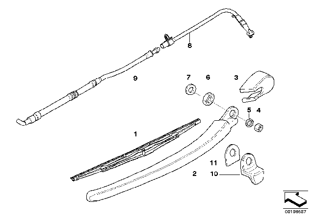 2010 BMW 535i xDrive  Spray Nozzle With Hose Diagram for 61687123799