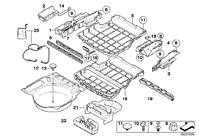 2010 BMW 535i xDrive  Stowage Compartment, Left Diagram for 51477114970