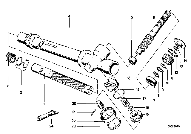 1977 BMW 320i Snap Ring Diagram for 32311113566