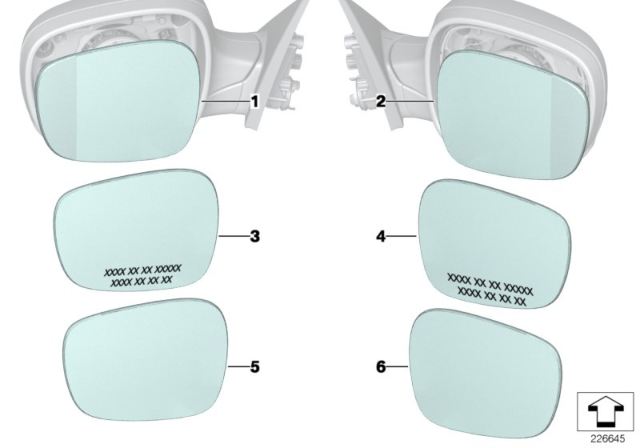 2015 BMW X3  Mirror Glass, Plane, Left Diagram for 51162991661