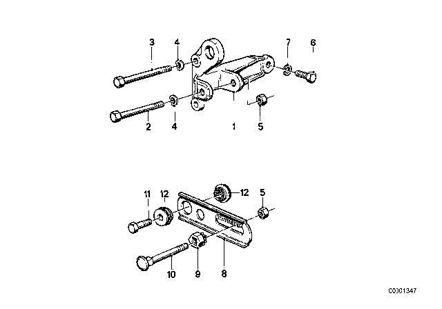 1991 BMW M3  Adjusting Bar Diagram for 12311312137