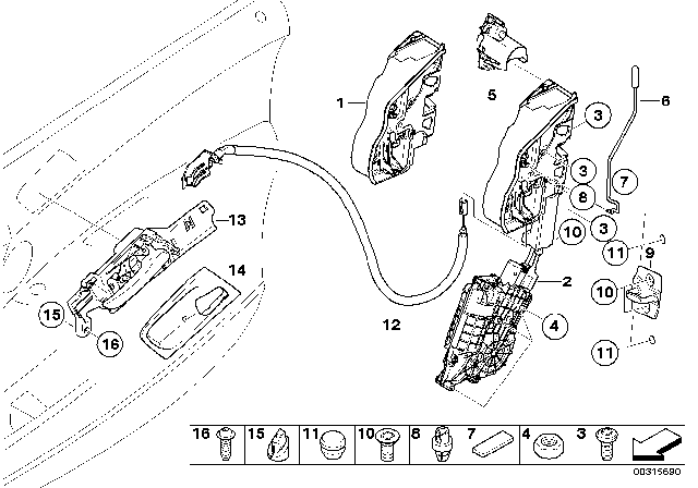 2014 BMW X6  Right System Latch Diagram for 51217315022