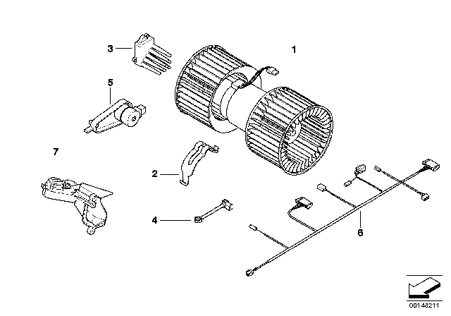 2004 BMW X3 Blower Unit Diagram for 64113453729