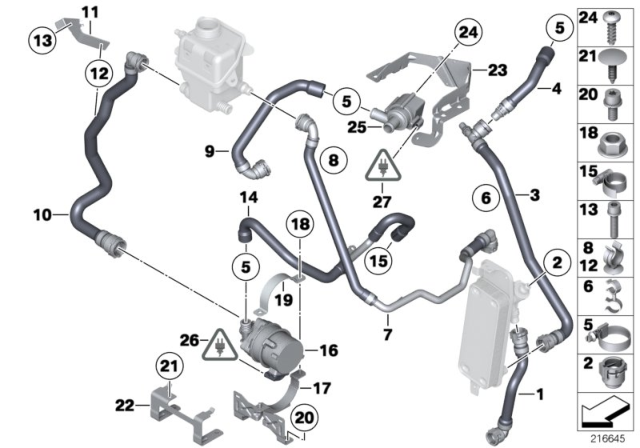 2011 BMW 750Li  Engine Water Pump Diagram for 11517629915