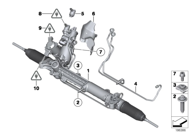2011 BMW 760Li  Exchange Hydro Steering Gear Servotronic Diagram for 32106795222