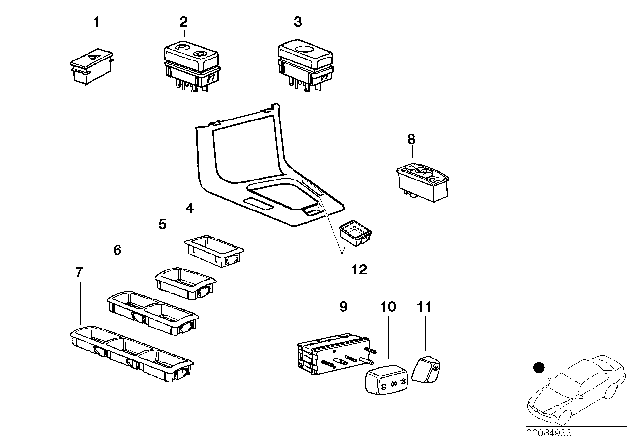 1995 BMW 318is  Child Savety Switch Diagram for 61311387857