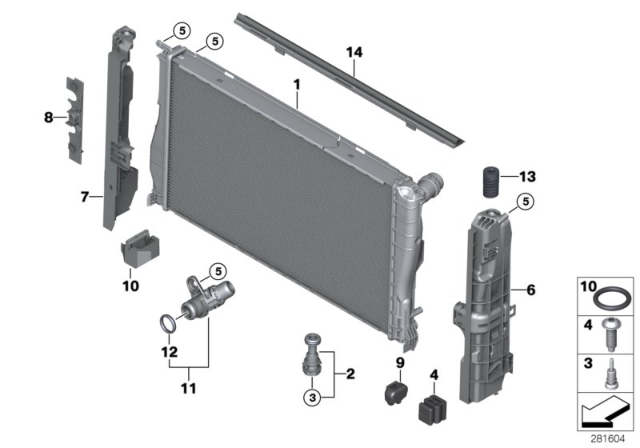 2007 BMW 335xi Module Carrier Diagram for 17107524914