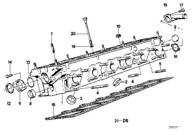 1989 BMW 525i  Gasket Set Cylinder Head Asbestos Free Diagram for 11129059240