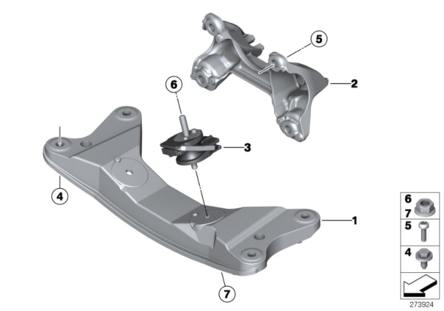 2015 BMW 428i Gearbox Support Diagram for 22326796605