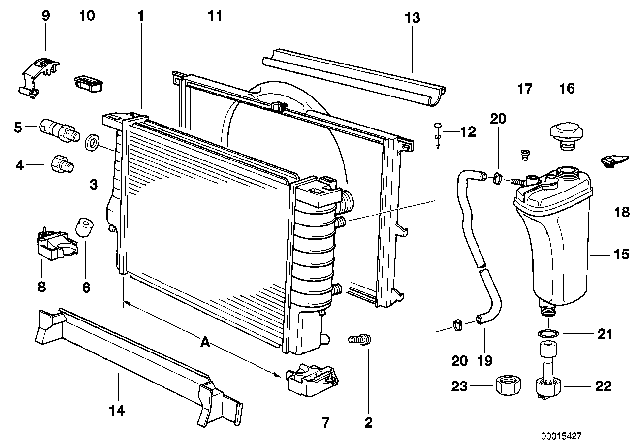 1999 BMW M3  Levelling Switch Radiator Diagram for 61318360855