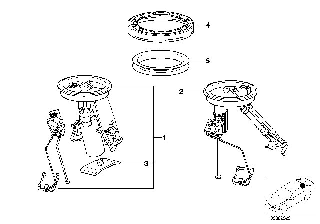 1995 BMW M3  Fuel Level Sending Unit Left Diagram for 16141180517
