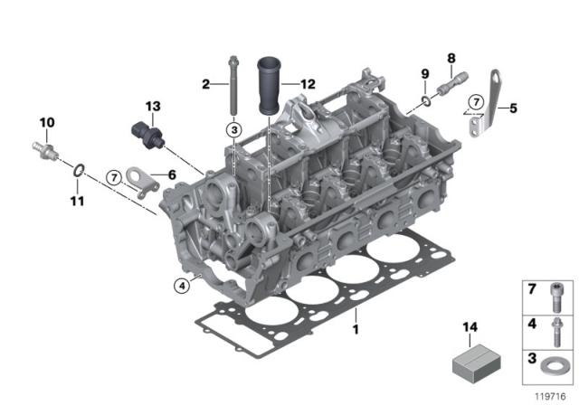 2005 BMW 545i  Cylinder Head Gasket Asbestos-Free Diagram for 11127513944