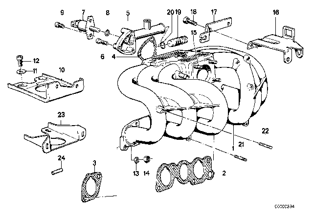 1989 BMW 325ix  Intake Manifold Diagram for 11611289210