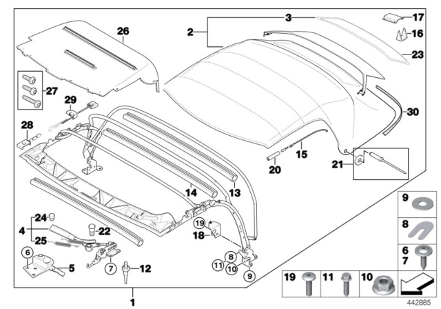 1998 BMW Z3  Spacer Diagram for 54318397169