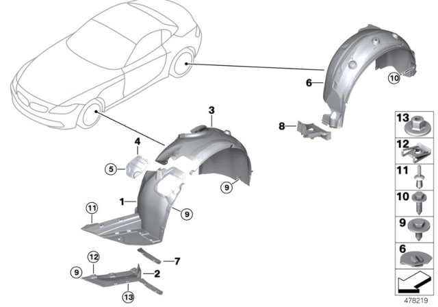 2015 BMW Z4  Deflector Lip, Rear Left Diagram for 51717209817