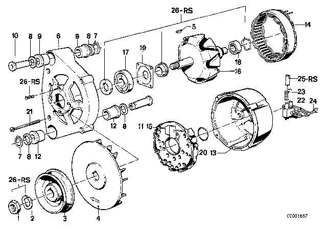 1987 BMW 528e  Pulley Diagram for 12311288238