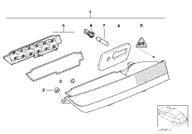 2003 BMW 745Li Repair Kit, Tail Light Pcb, Left Diagram for 63216917093