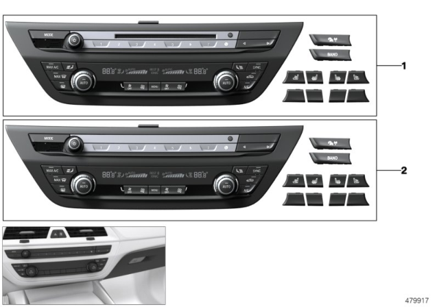 2020 BMW 530i  REP. KIT FOR RADIO/CLIMATE C Diagram for 61317947900