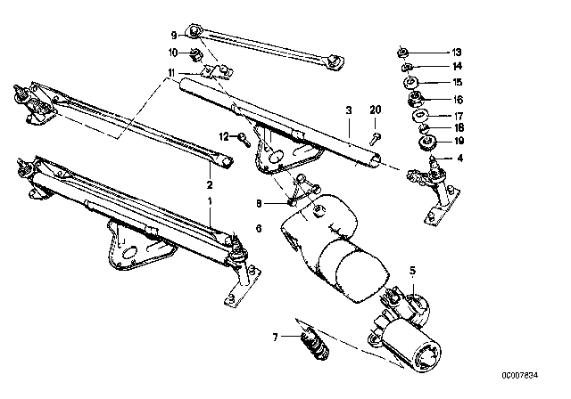 1981 BMW 528i  Windshield Wiper Motor Diagram for 61611367808
