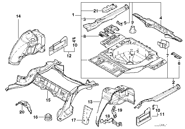 1998 BMW 750iL  Wheelhouse Extension, Left Diagram for 41148186497